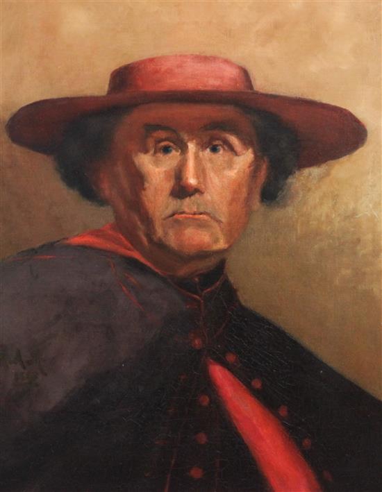 English School Portrait of a cardinal, 20 x 16in.